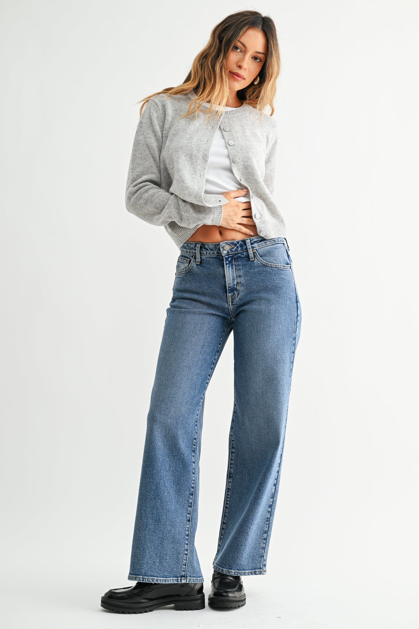 Just Black Denim The Mid Rise Wide Leg
