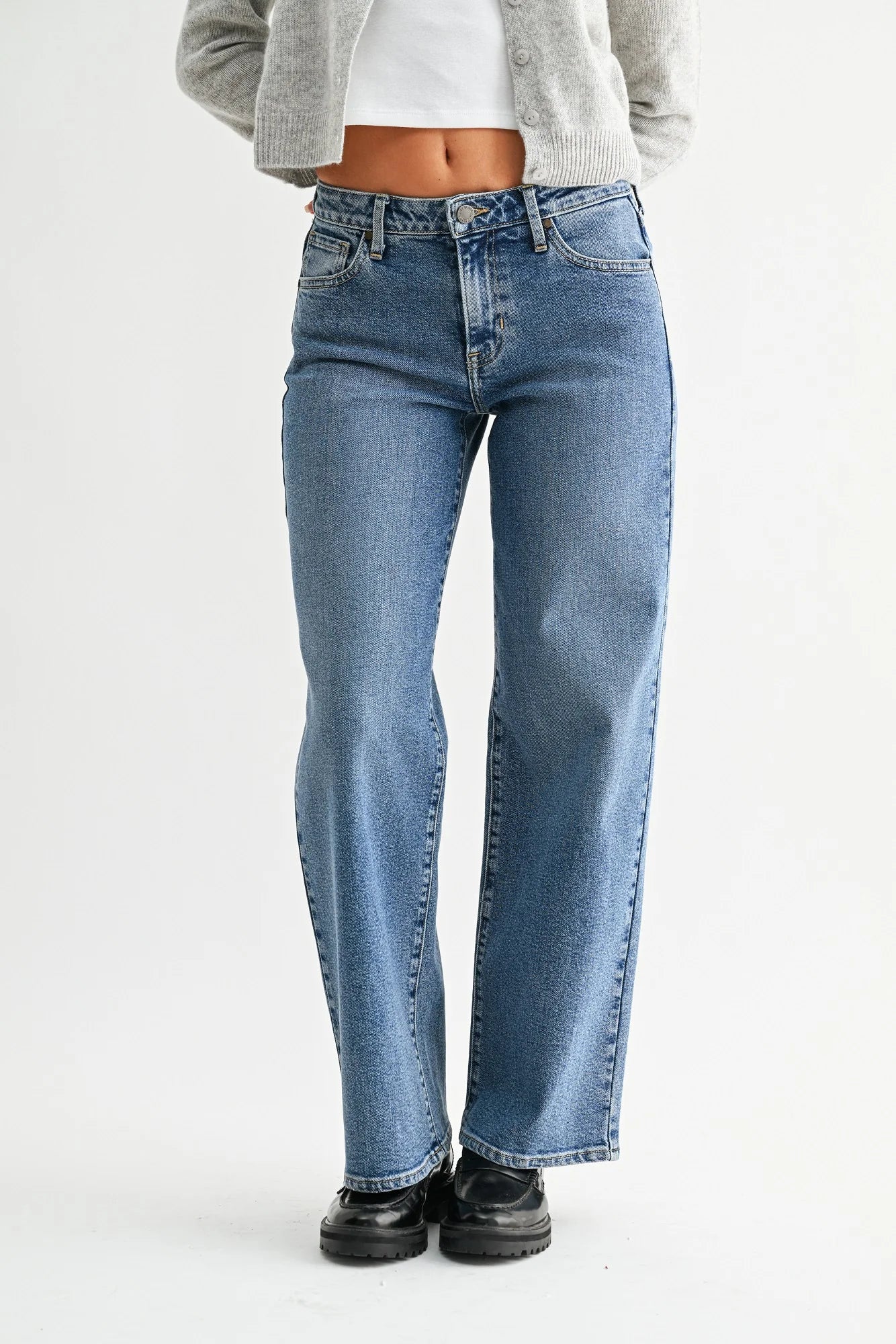 Just Black Denim The Mid Rise Wide Leg