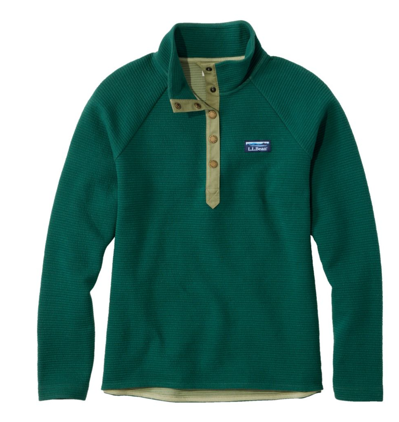 LL Bean Women's Lakewashed Double-Knit Quarter-Snap