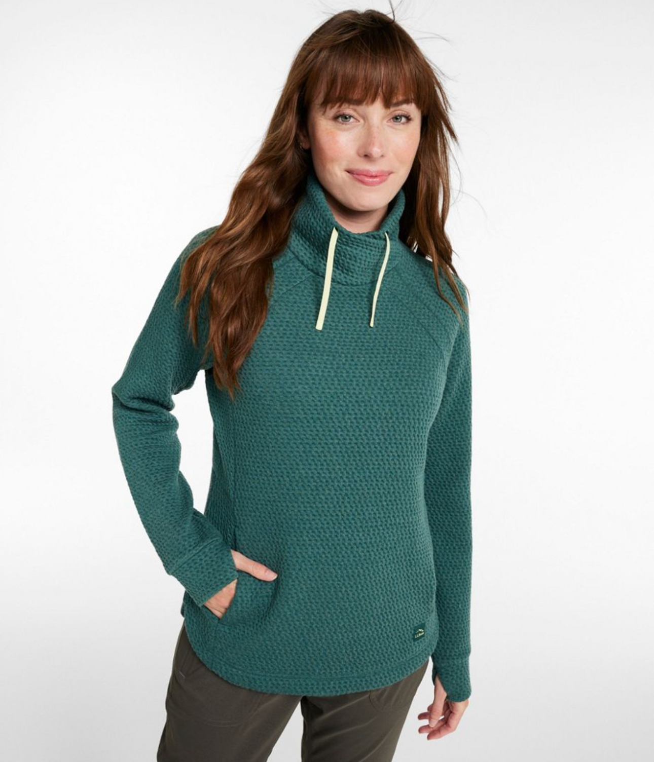 LL Bean Women's Ridgeknit Crossneck Pullover
