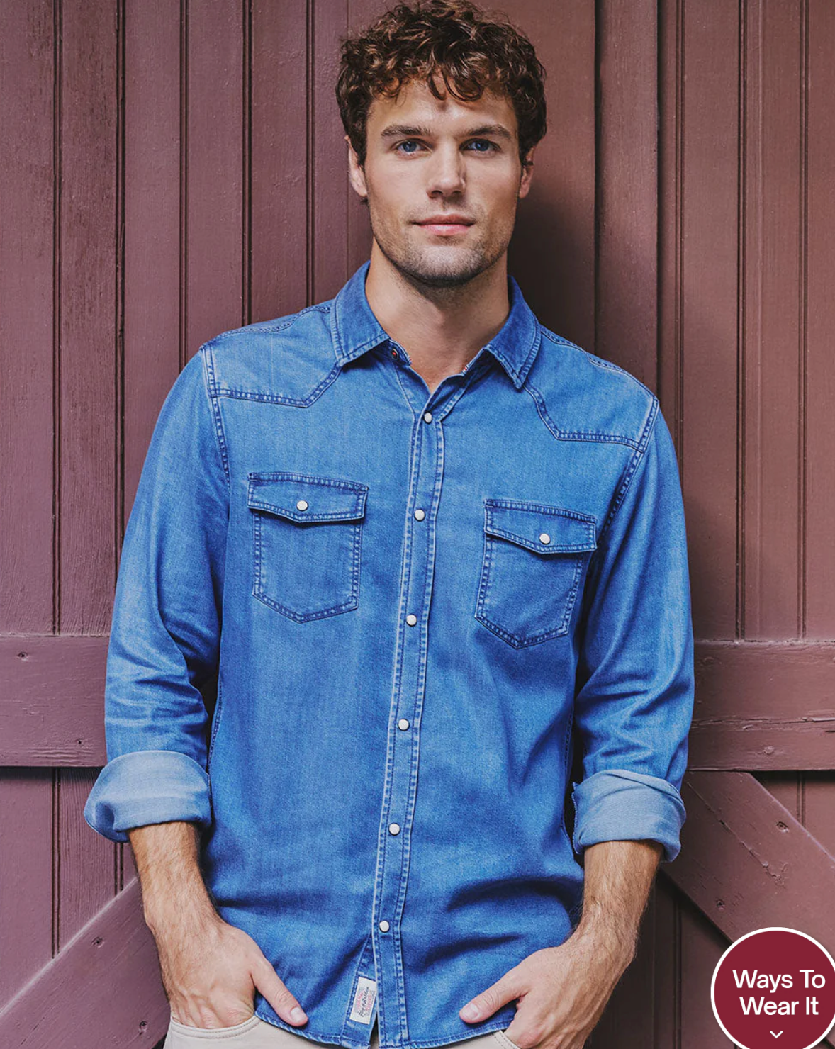 Flag & Anthem SACRAMENTO STRETCH CHAMBRAY WESTERN SHIRT