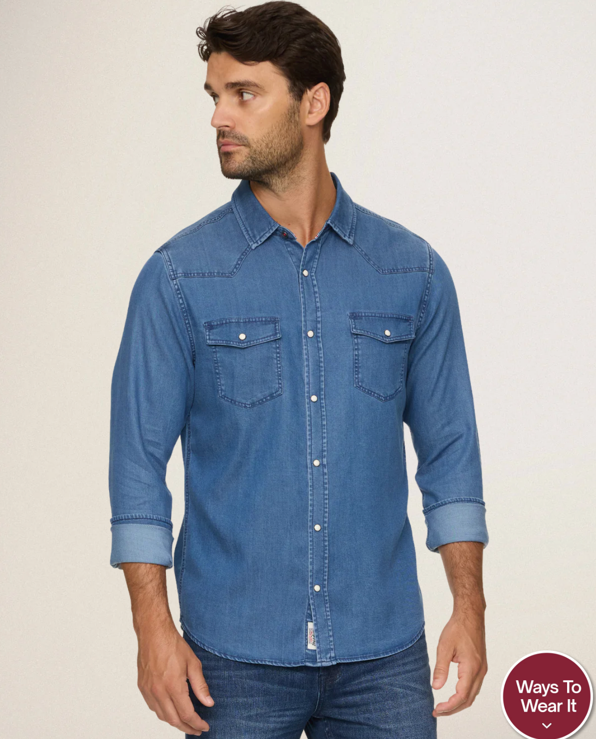 Flag & Anthem SACRAMENTO STRETCH CHAMBRAY WESTERN SHIRT