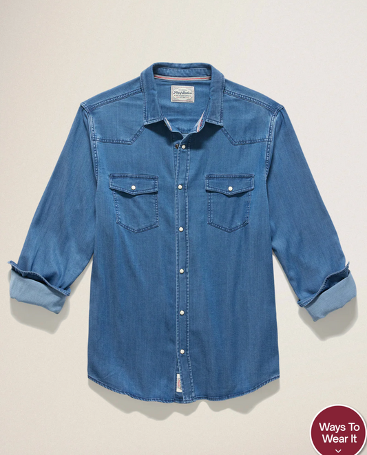 Flag & Anthem SACRAMENTO STRETCH CHAMBRAY WESTERN SHIRT