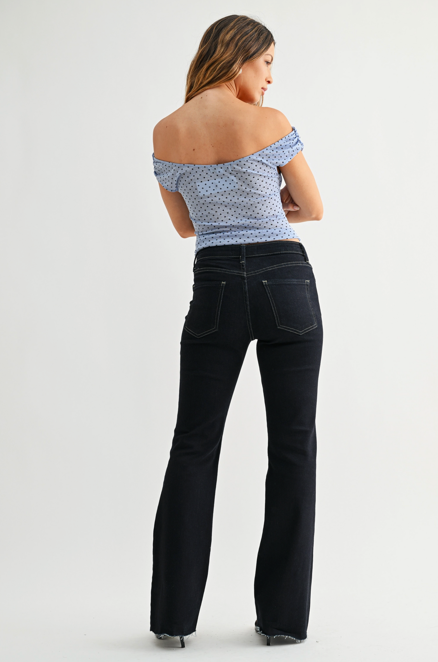 Just Black Denim HR Scissor Cut Flare