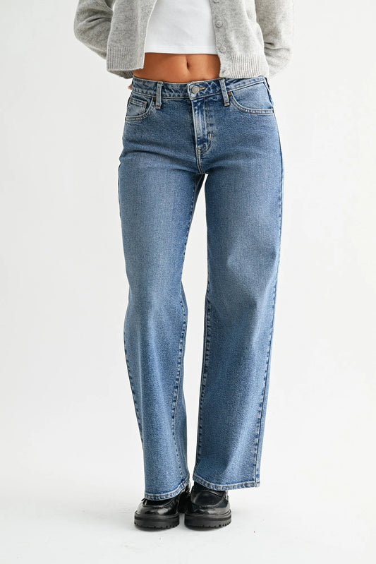 Just Black Denim The Mid Rise Wide Leg