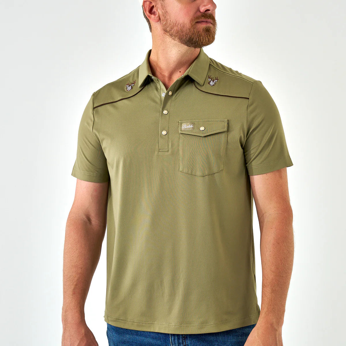 Burlebo Performance Pearl Snap Polo