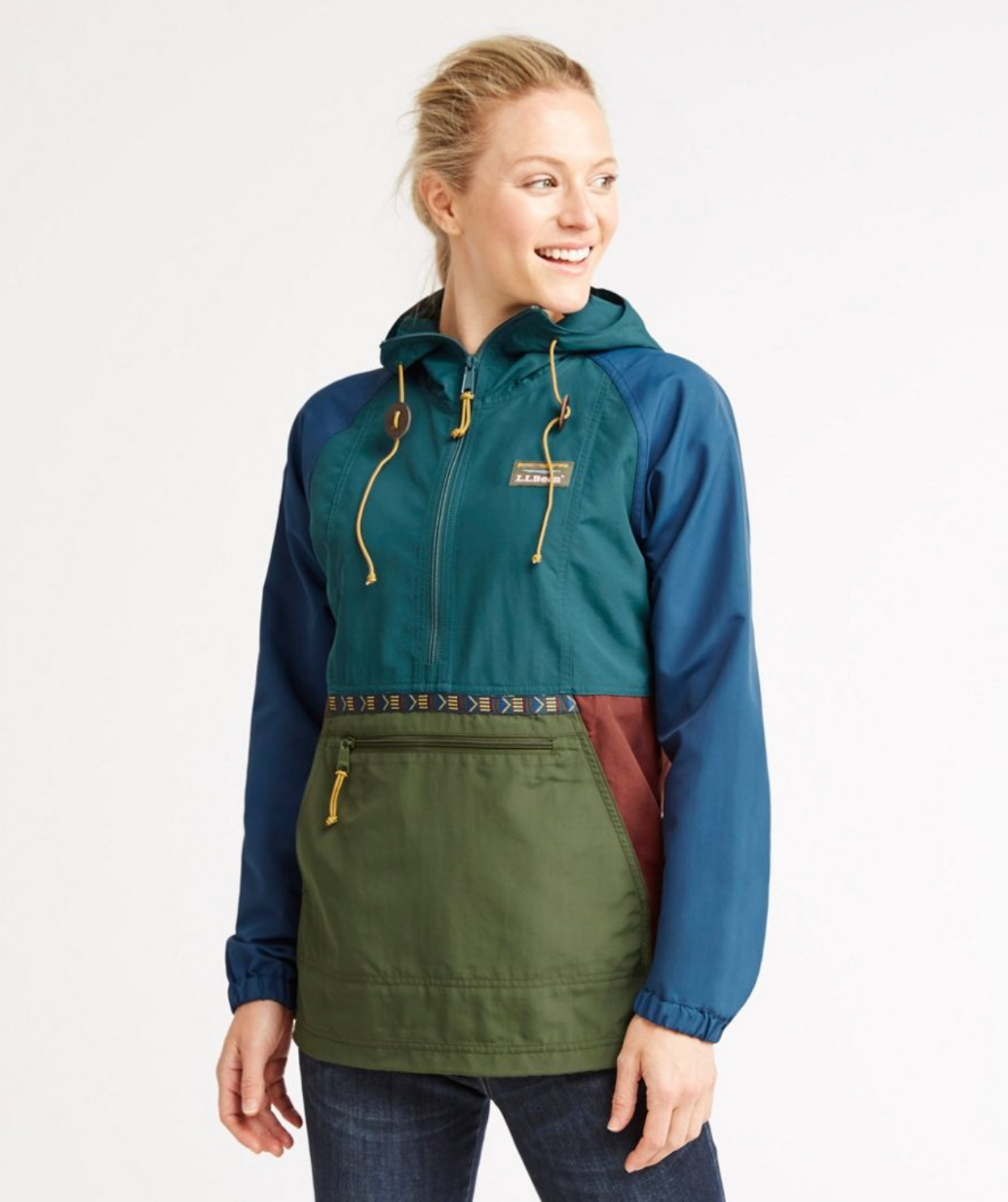 LL Bean Women's Mountain Classic Anorak, Multi-Color