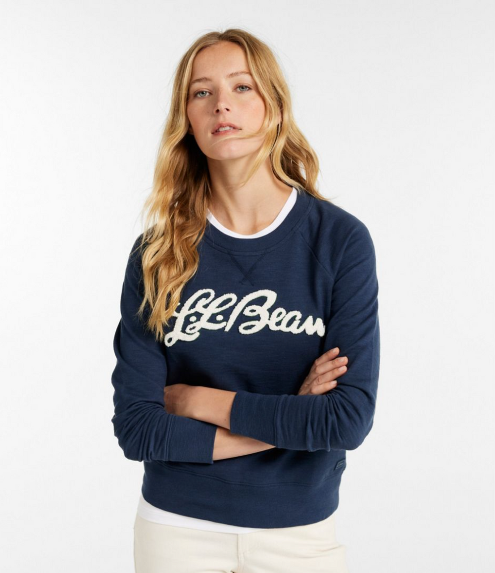 LL Bean Women's Peaks Island Crewneck, Logo