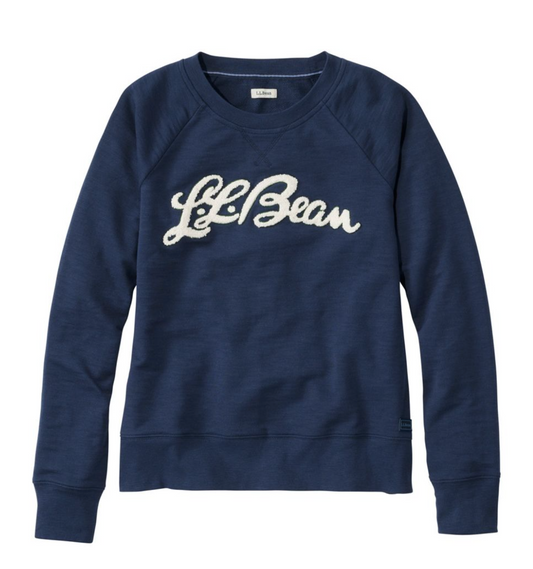 LL Bean Women's Peaks Island Crewneck, Logo