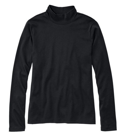 LL Bean Pima LS mockneck Tee