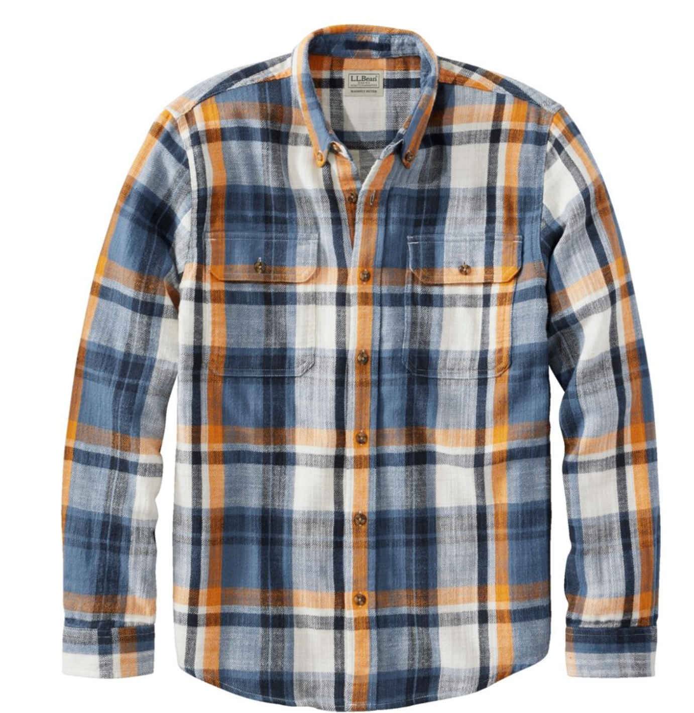 LL Bean Men's 1912 Field Flannel Shirt, Slightly Fitted Untucked Fit, Plaid