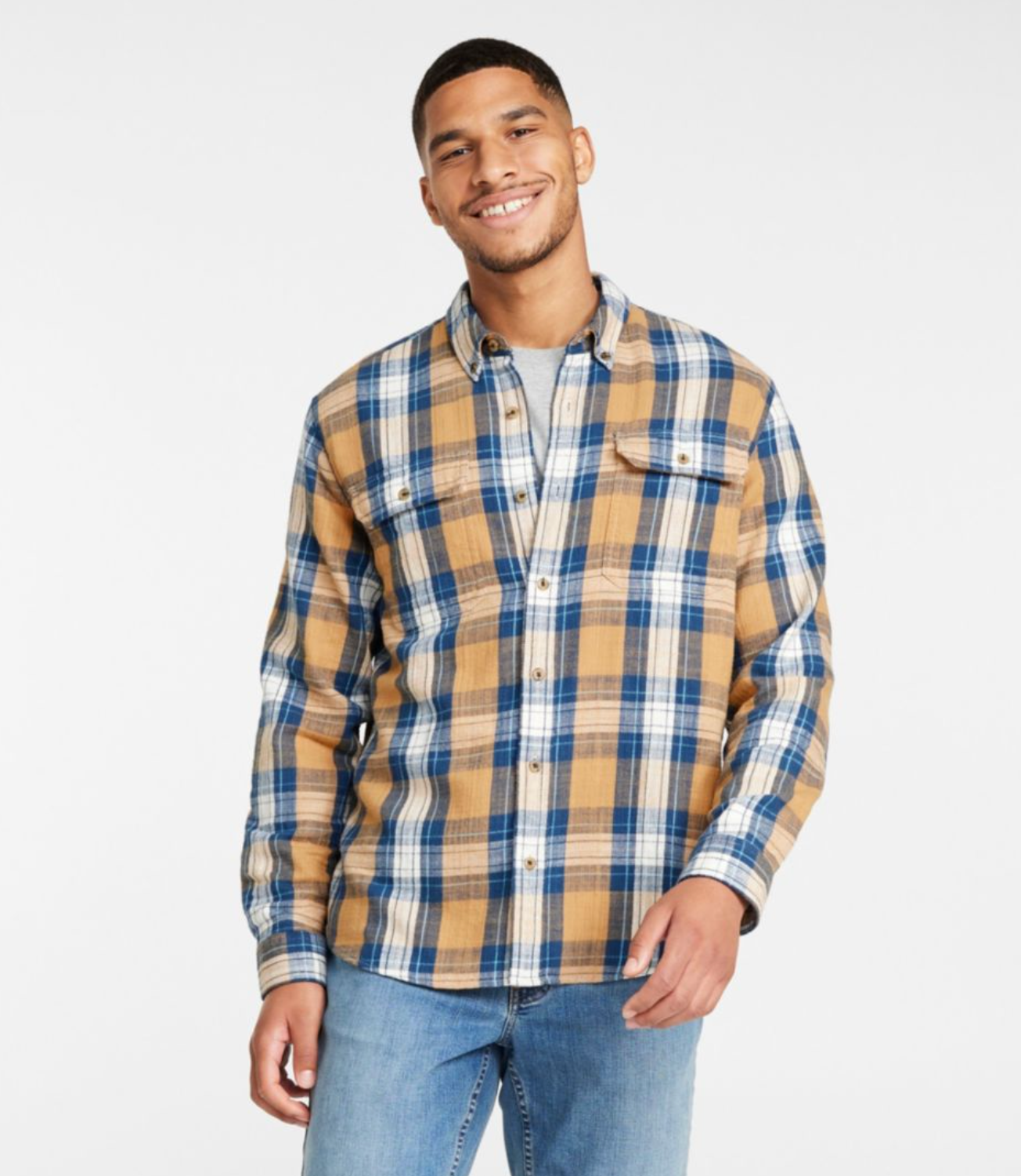 LL Bean Men's 1912 Field Flannel Shirt, Slightly Fitted Untucked Fit, Plaid