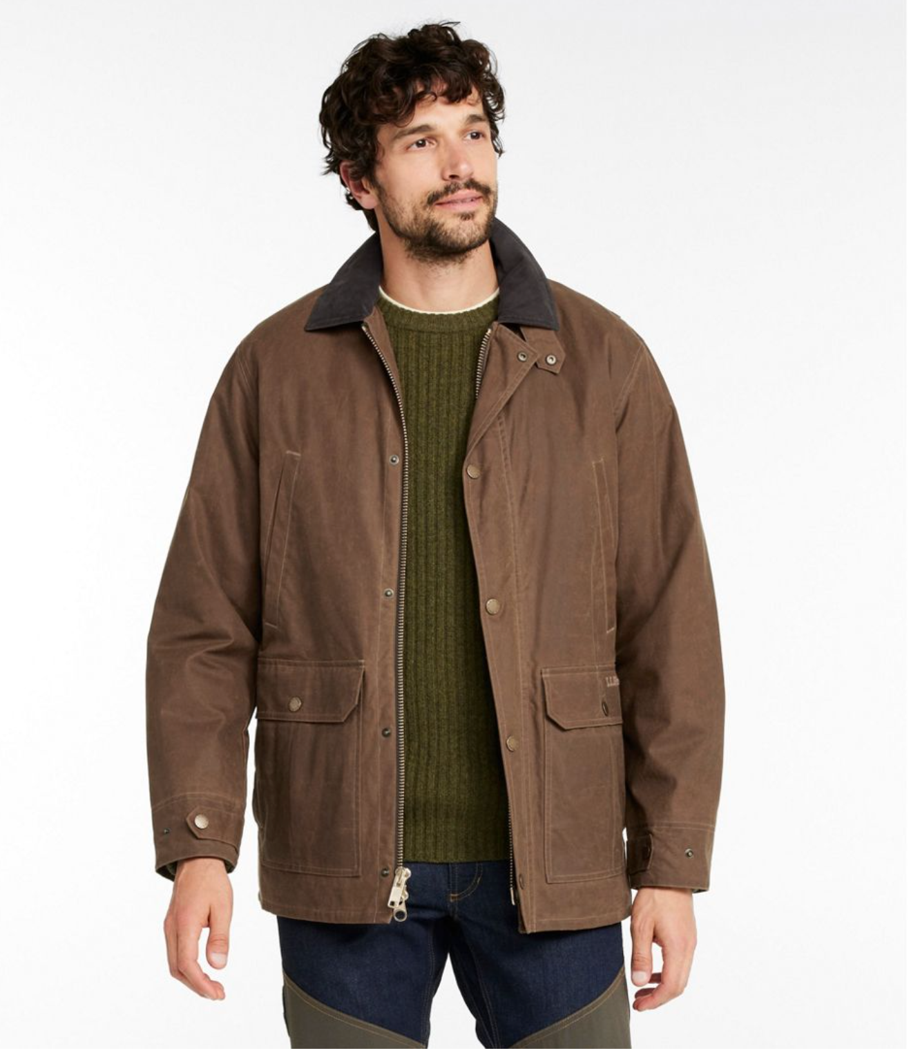 LL Bean Men's Double L Waxed-Cotton Upland Coat