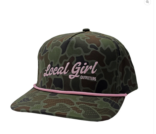 Local Girl LG Cursive Charm Rope Hat