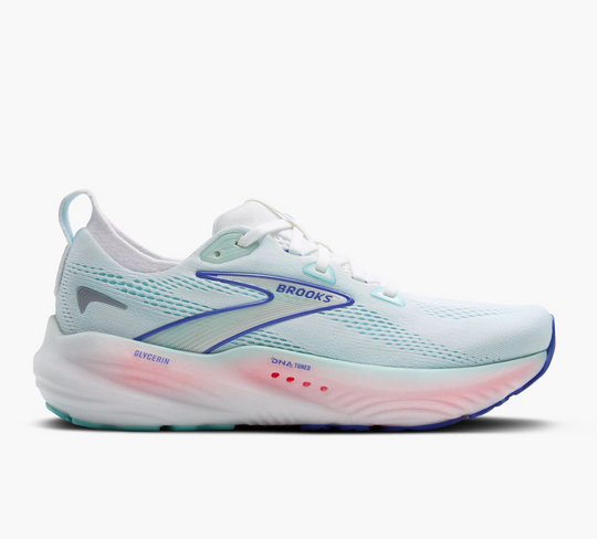 Brooks Ladies Glycerin GTS 22 White/Limpet Shell/Amparo Blue