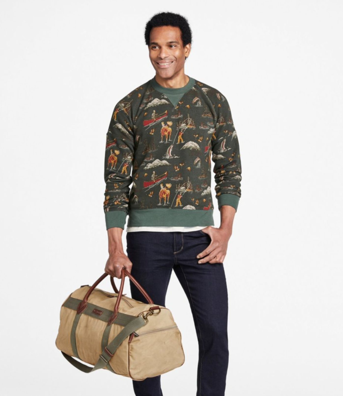 LL Bean Waxed Canvas Duffle Medium