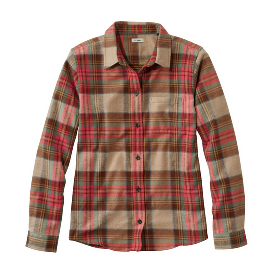 LL Bean Women's Scotch Plaid Flannel Shirt, Relaxed
